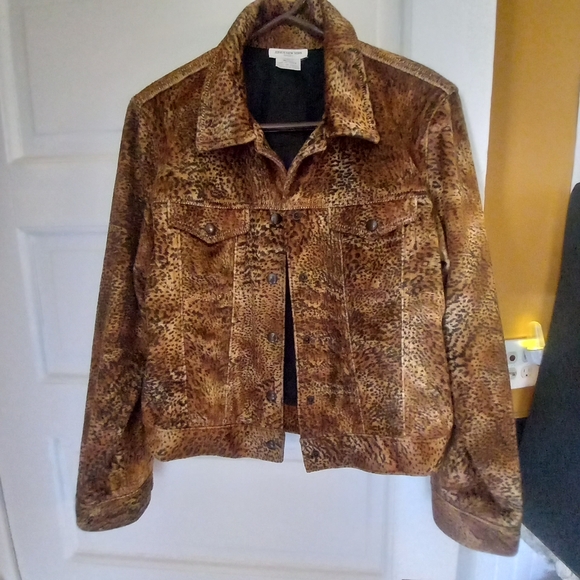 New JONES NEW YORK VELOUR JEAN JACKET size 10 - Picture 3 of 5